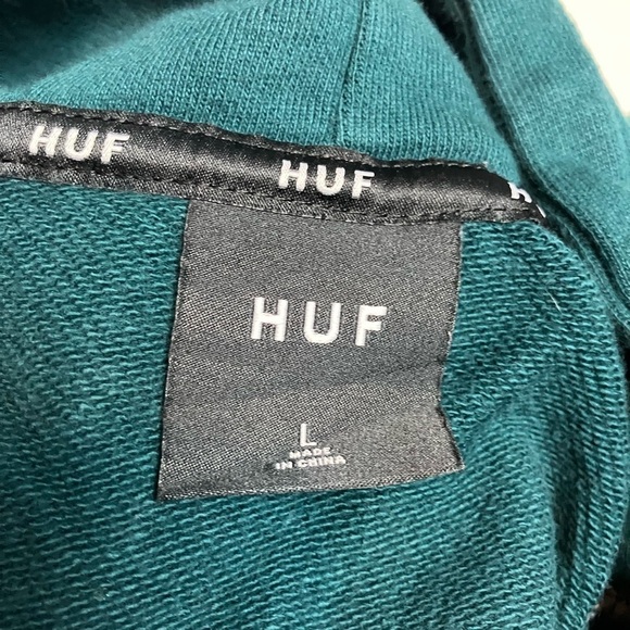 HUF Worldwide blue/green hoodie men’s size large - Picture 3 of 3